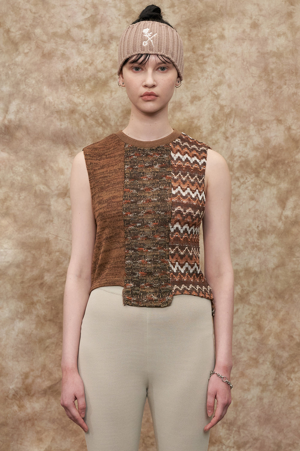 [22S] MIXED KNIT VEST