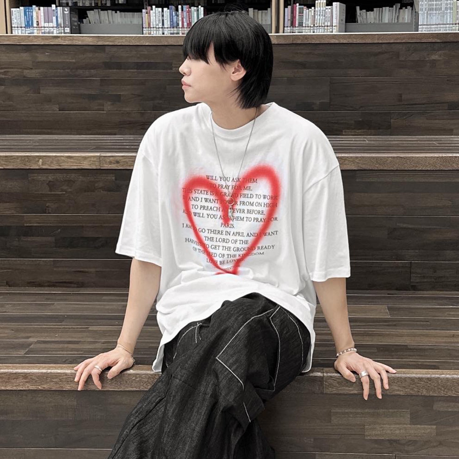 Heart graphic T-shirt