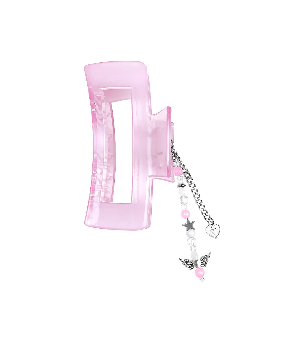 Beads Chain Strap Hair Clip _ Pink