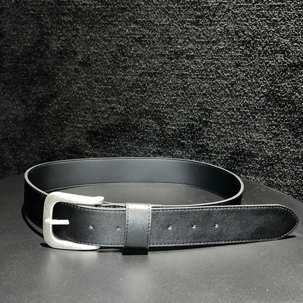 Vintage square line leather belt (2 Color)