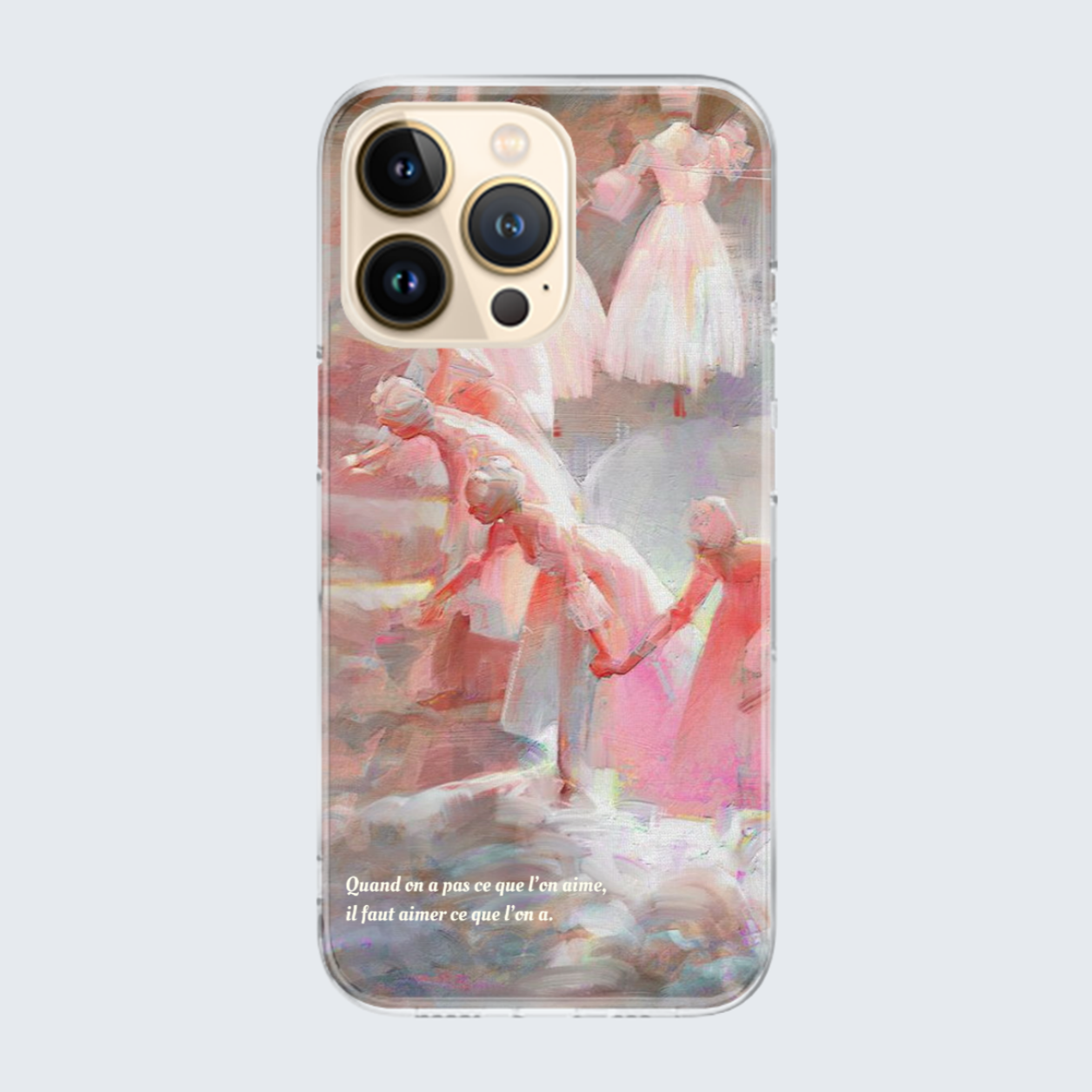 oil painting (pink ballerina) iphone case