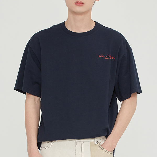 SLOGAN LIST LOGO TEE_NAVY