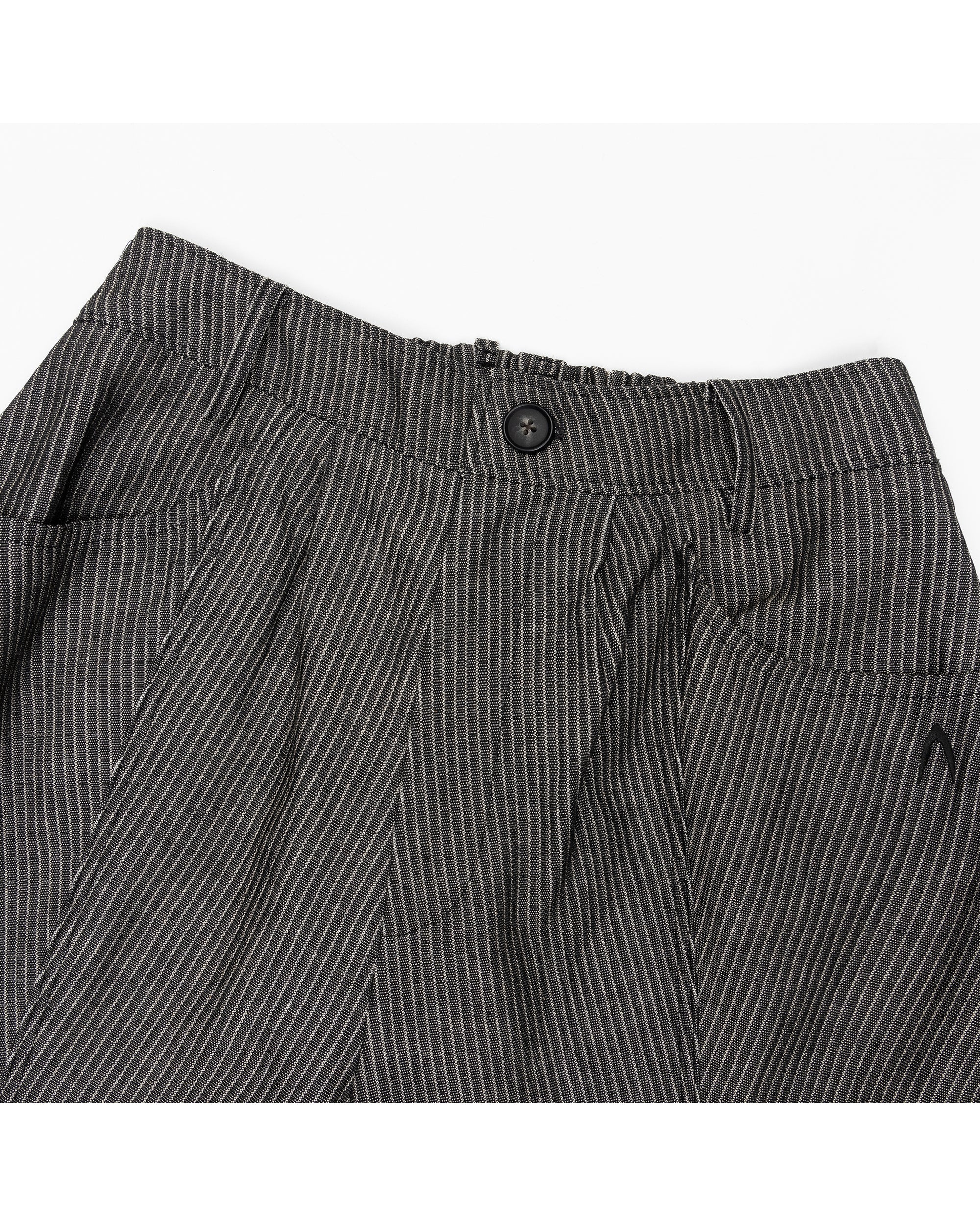 Stripe Wide Cargo Pocket Pants (Black)