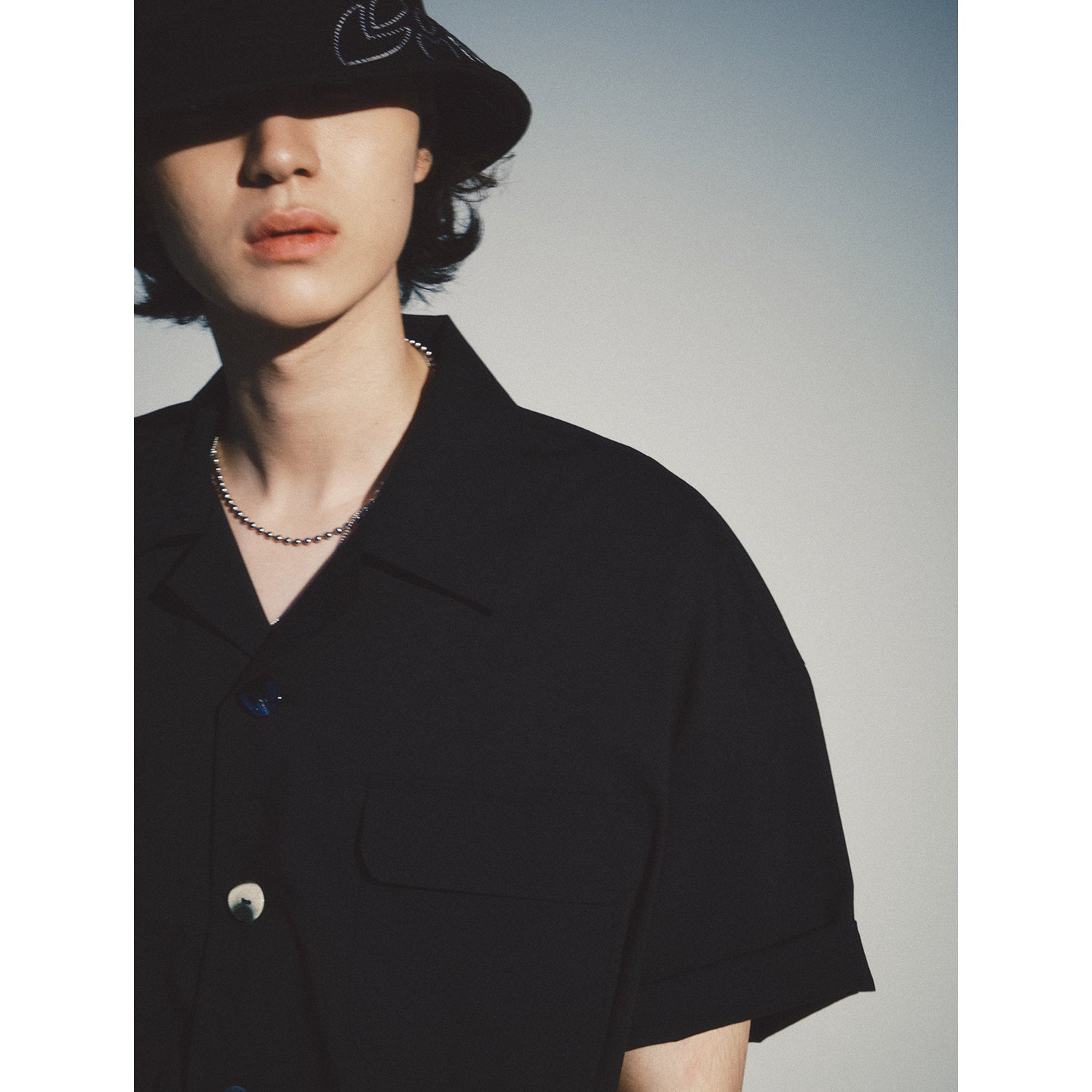 LAY-CUT BUTTON SHIRT_BK