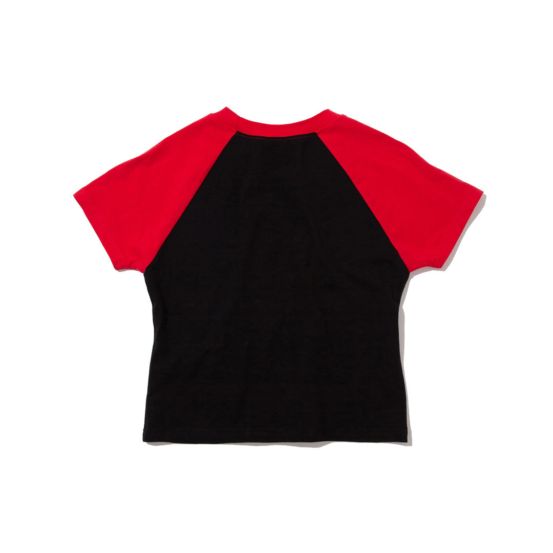 CAT BUTLER RAGLAN CROP T-SHIRT (BLACK)