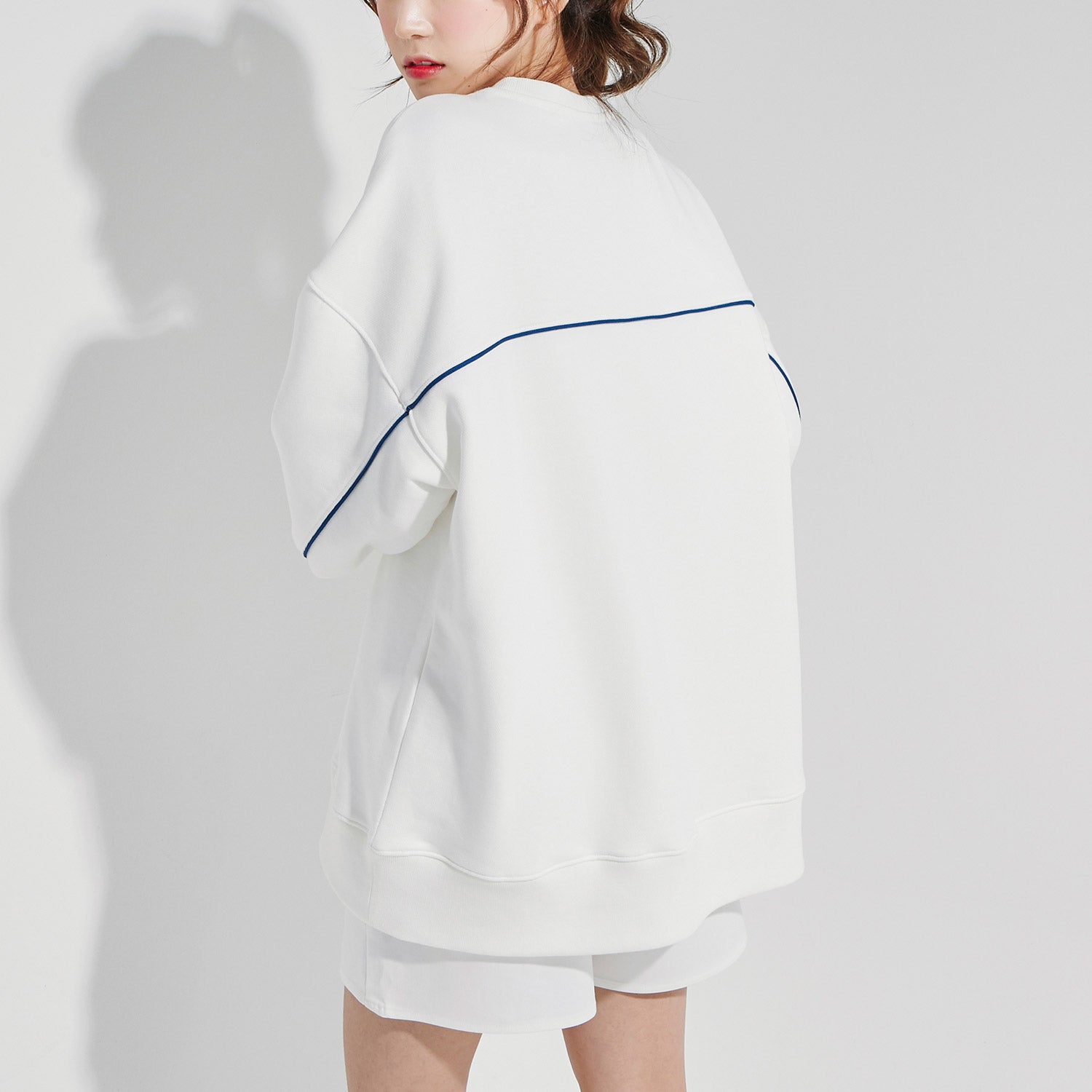 Oversize Back Line Sweat shirt White