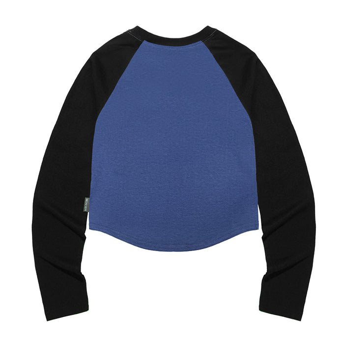 BYEOLBADA RAGLAN CROP LS T-SHIRTS [PURPLE BLUE]