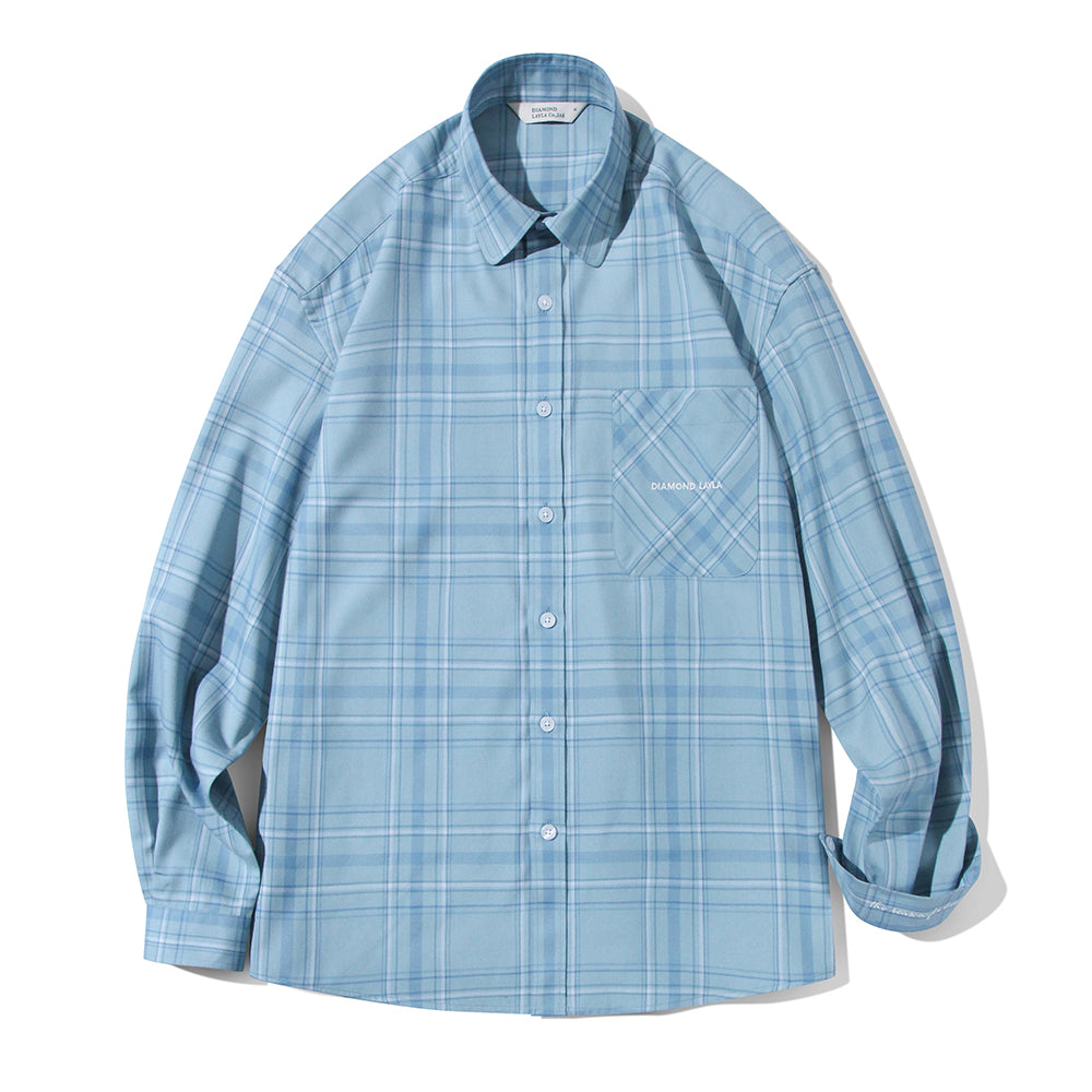 Layla The reason for love Holiday Check Shirt S71 Canal Blue