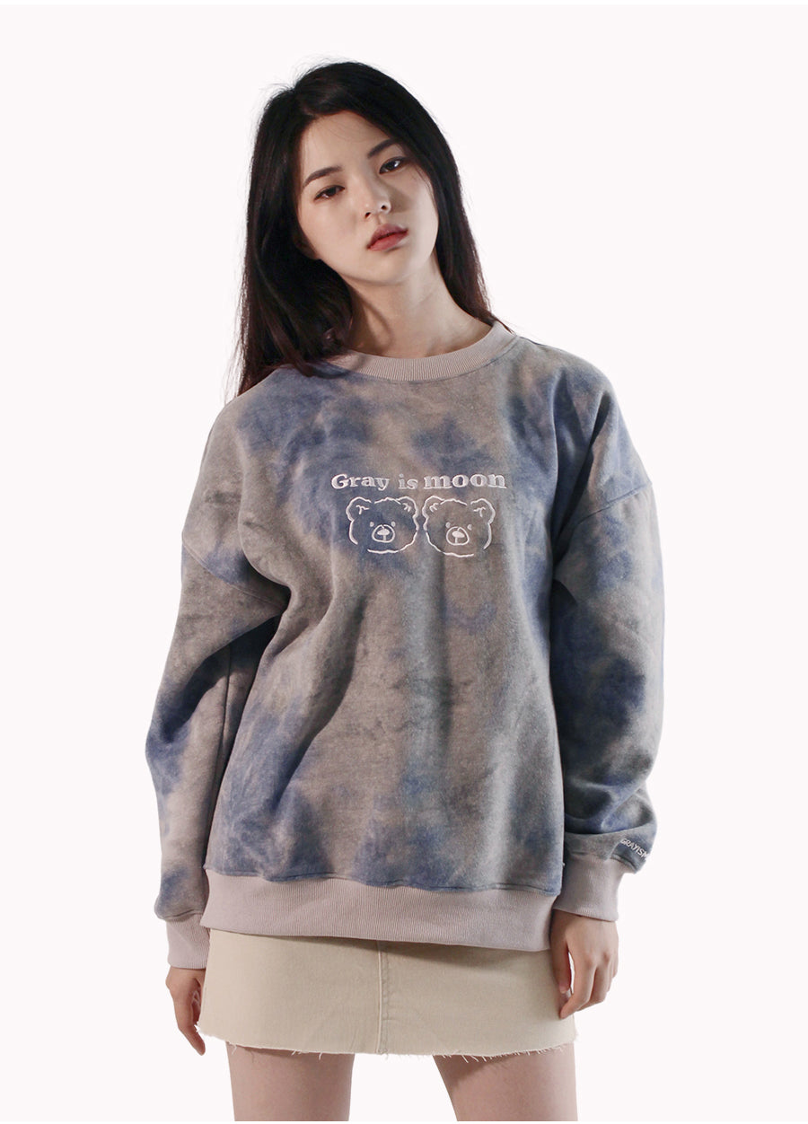 [tiedye] doublebear Sweatshirt - blue