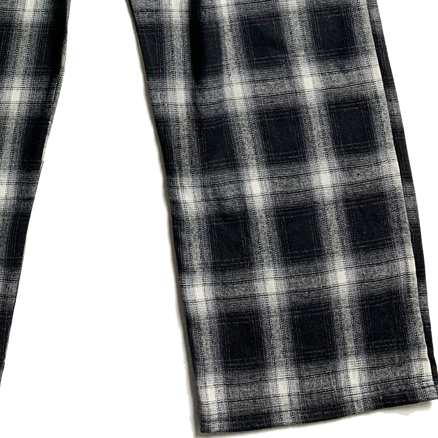 wide tartan check banding pants