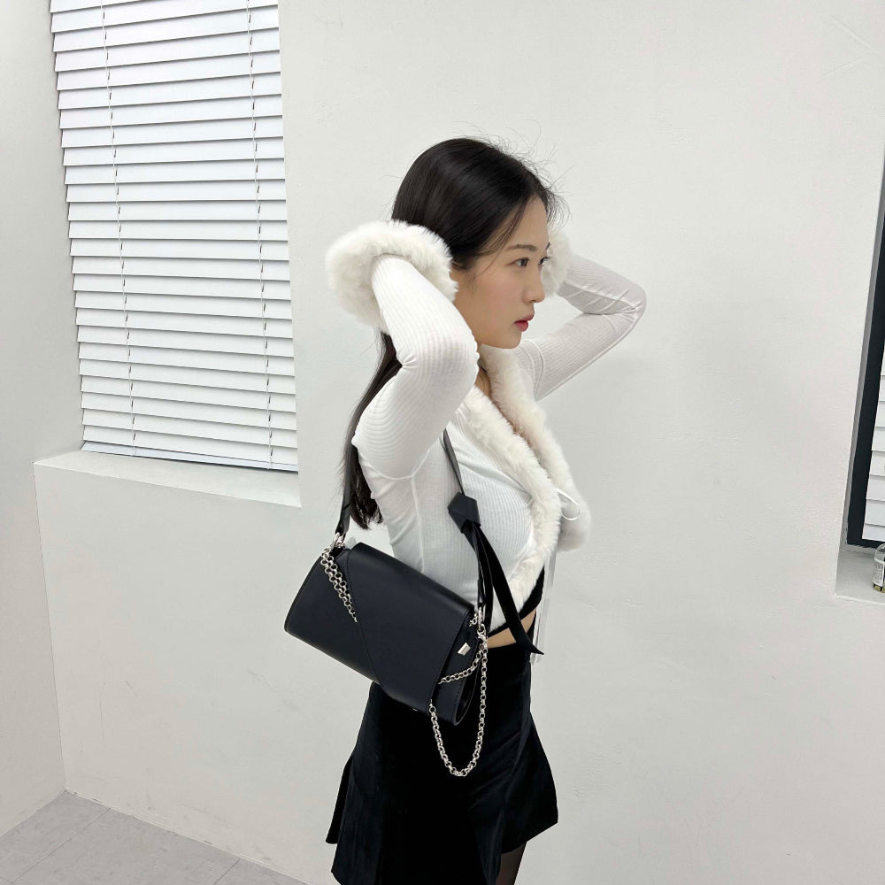 Soft fur ribbon cardigan (2 Color)