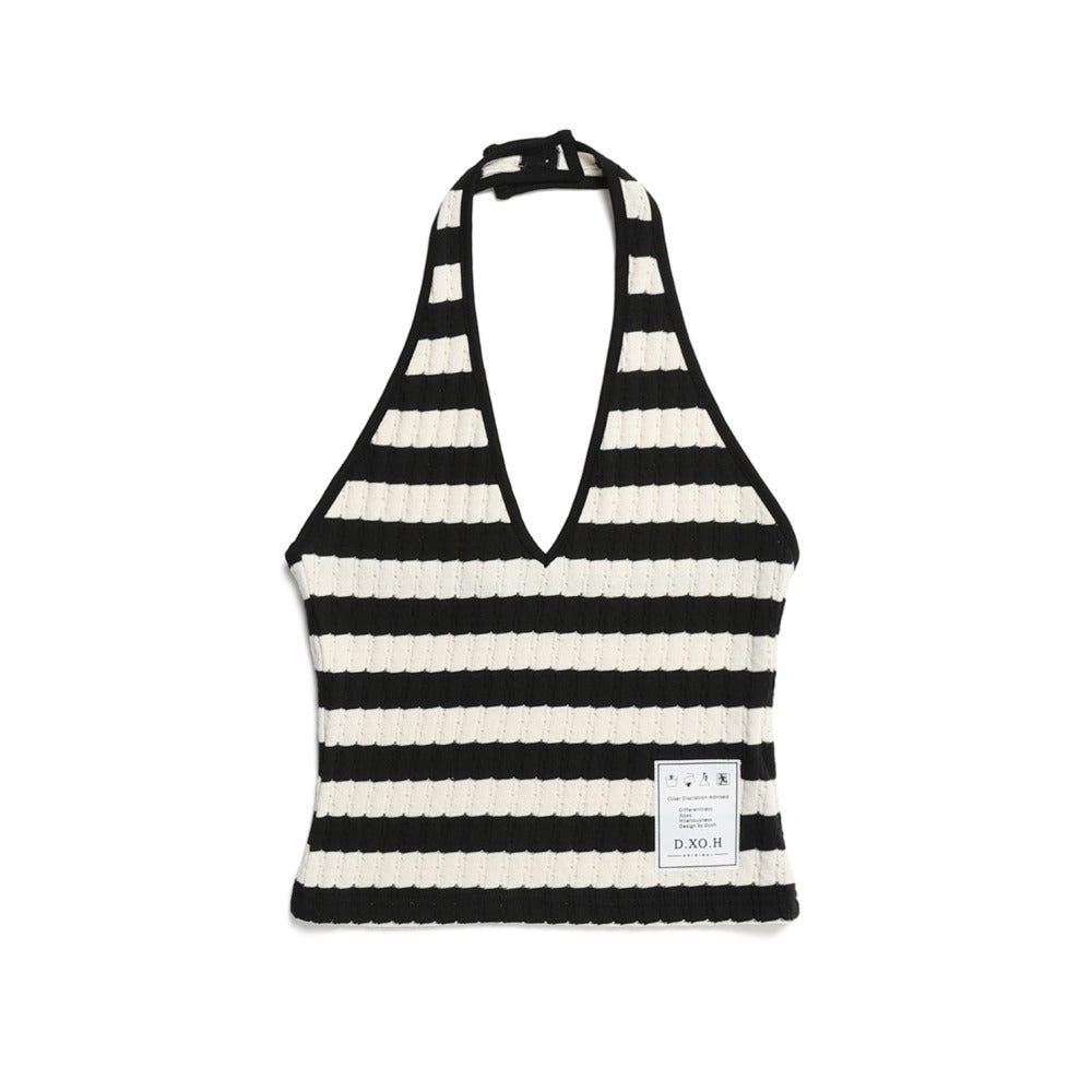 TAG LOGO STRIPE SLEEVELESS 2COLOR