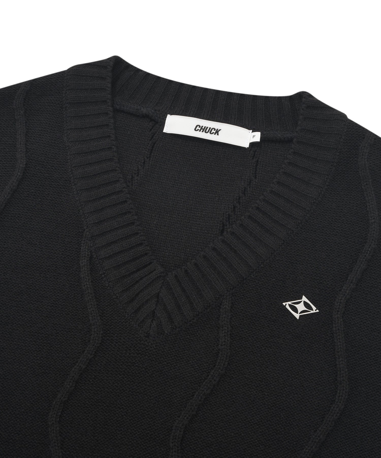 CHUCK ウェーブラインニットベスト / CHUCK WAVE LINE KNIT VEST (BLACK)