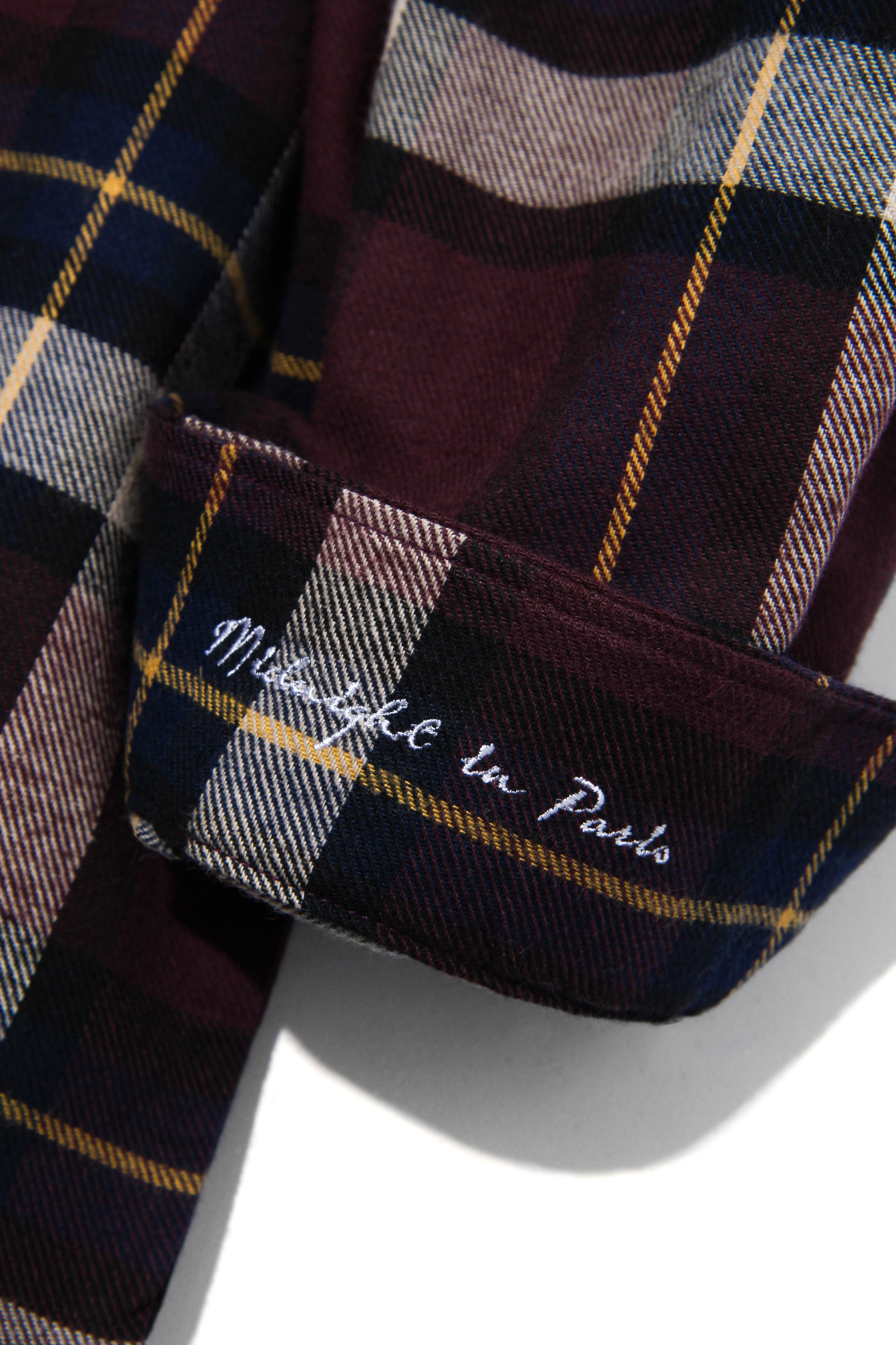 Midnight Wine Check Shirt S110 Burgundy