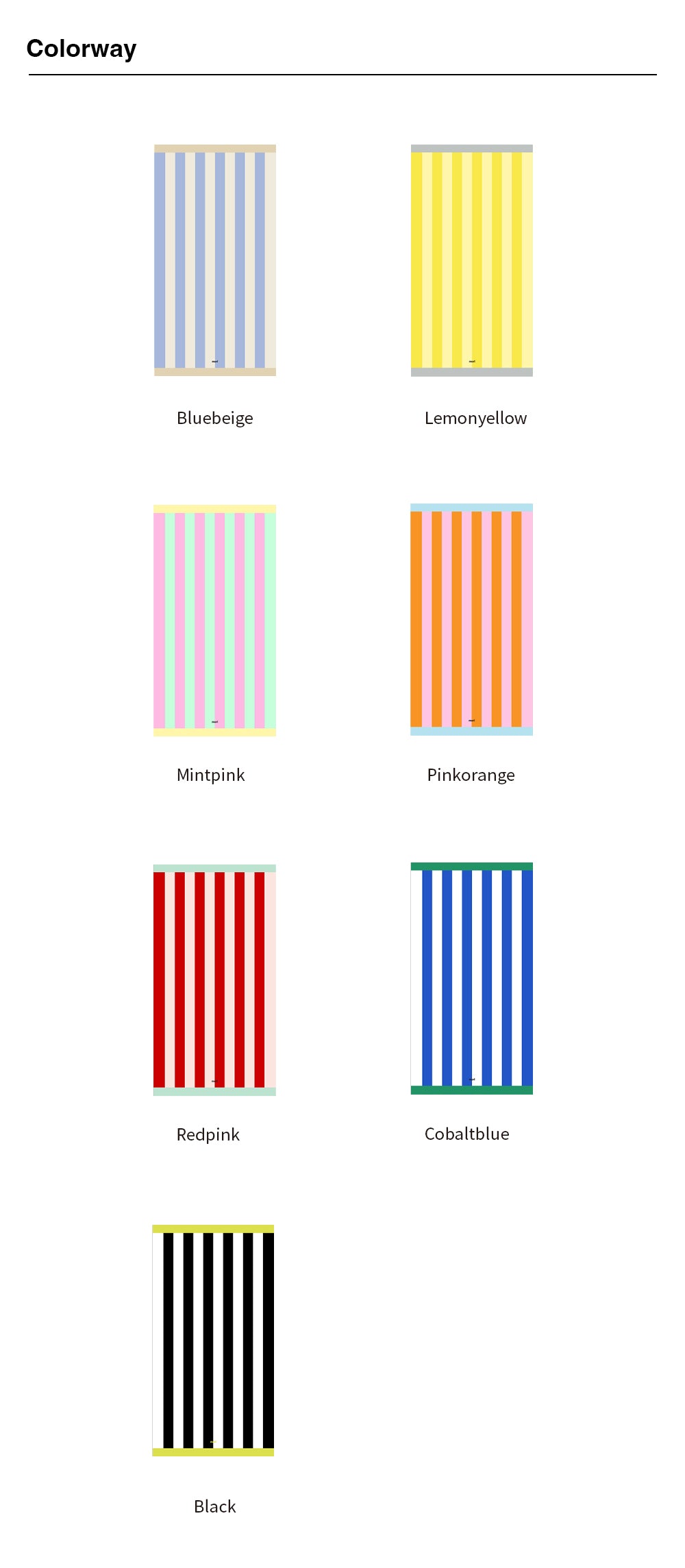 Stripe towel mat (7color)