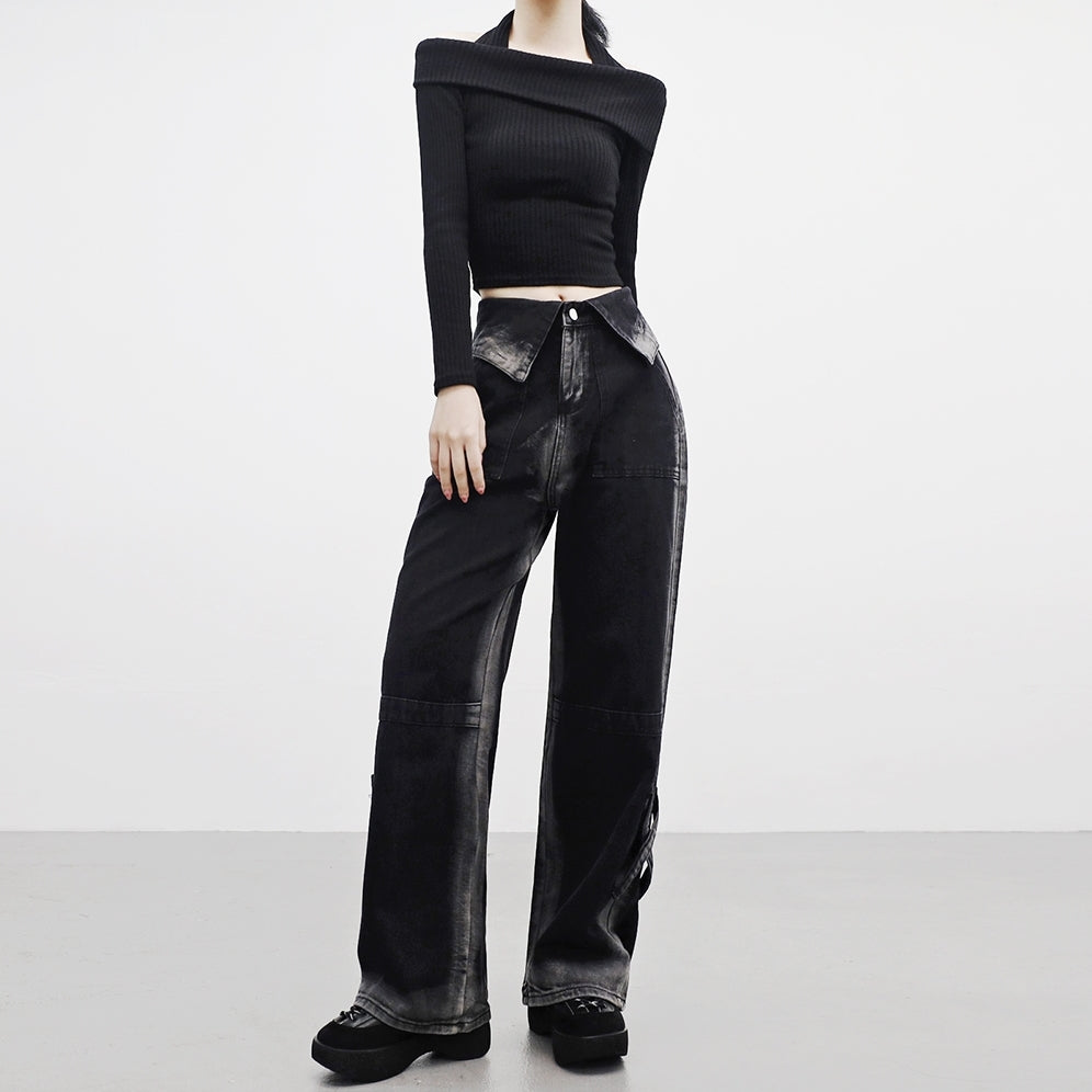 Pauline Two-Tone Denim Pants