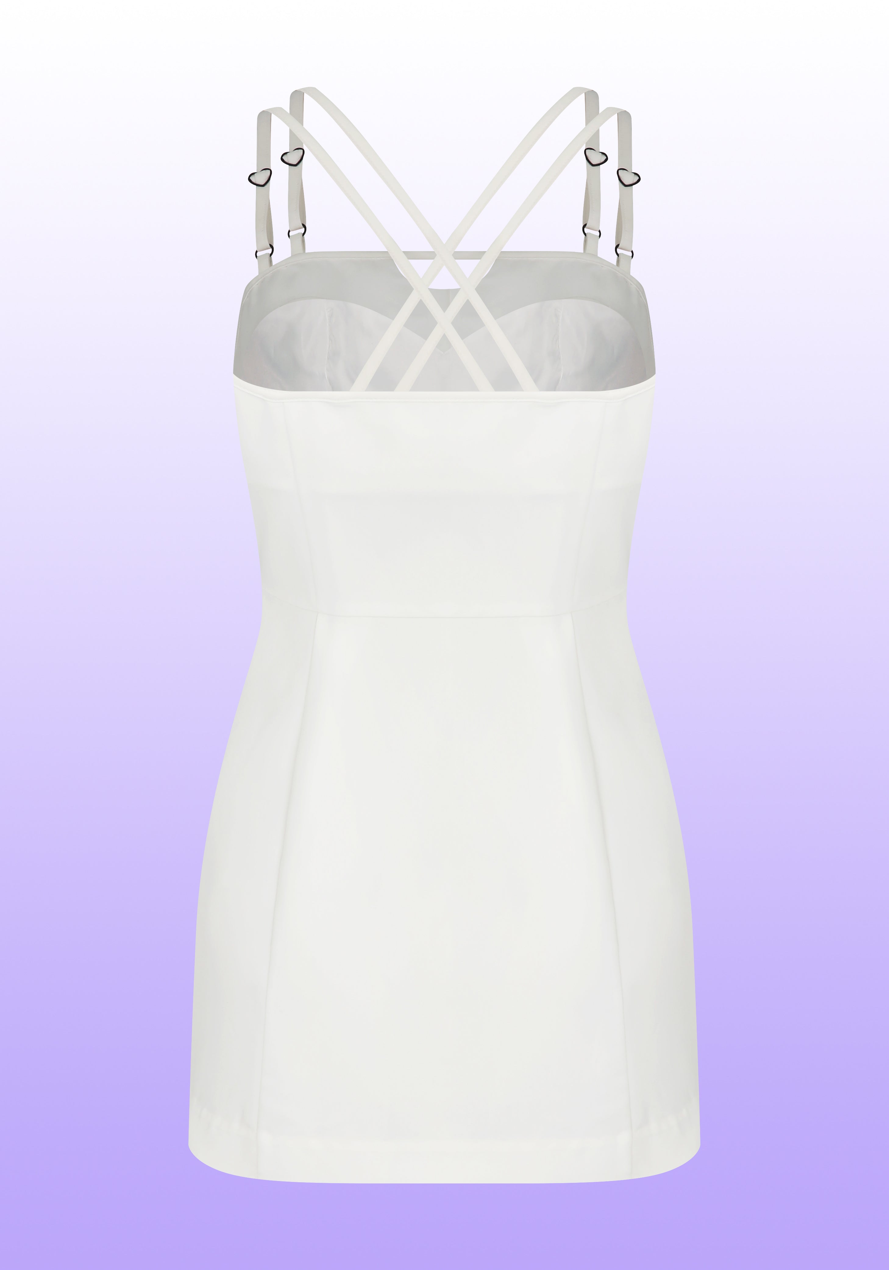 WHITE SHOULDER STRAP MINI DRESS