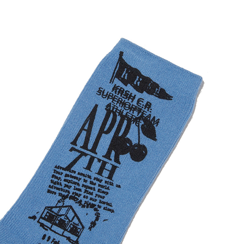 YOUTHHOSTEL GRAPHIC SOCKS [BLUE]