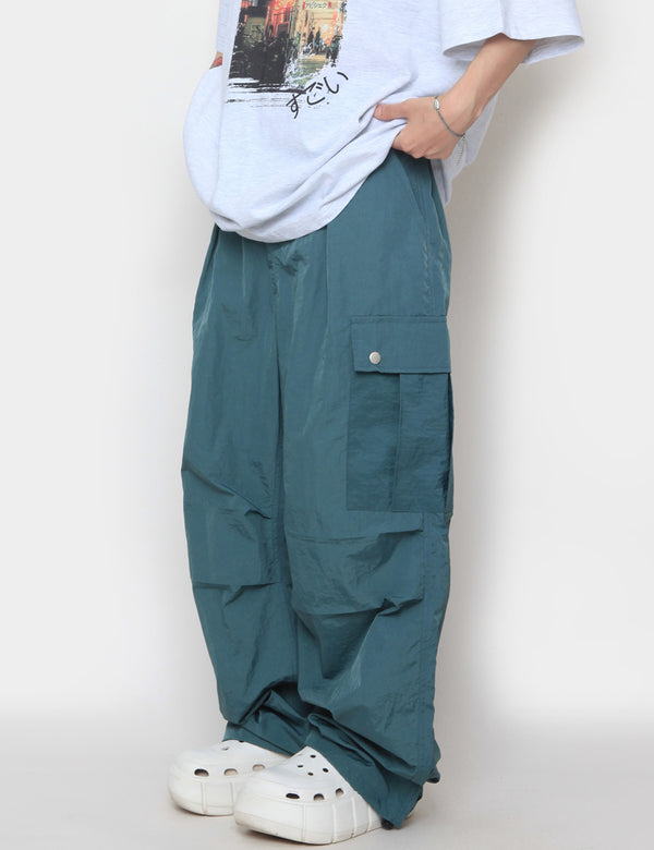 Snap Wide Cargo Pants