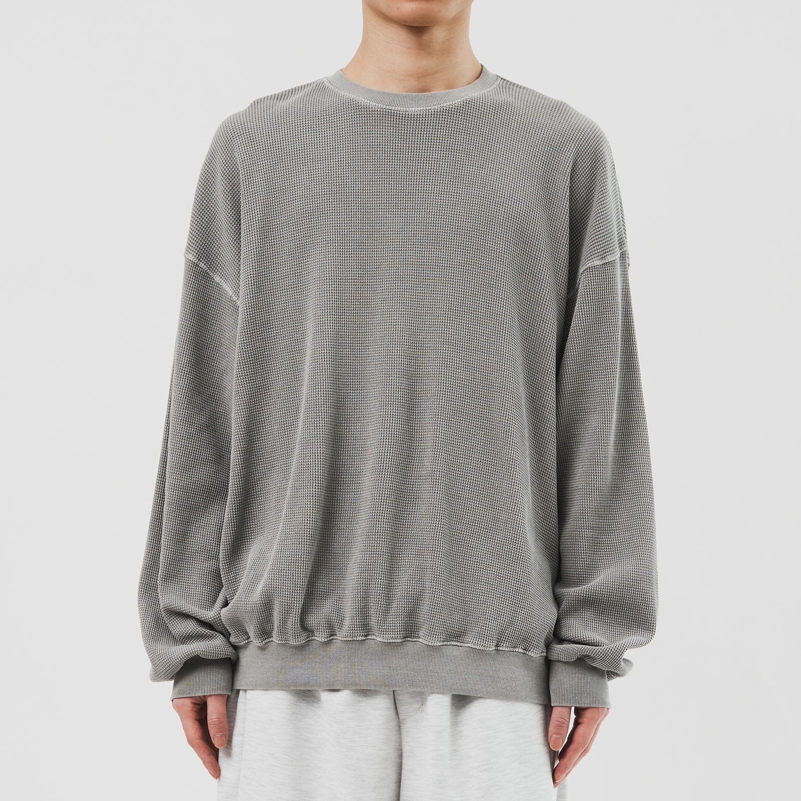 Arc Pigment Waffled Sweatshirt (3color)