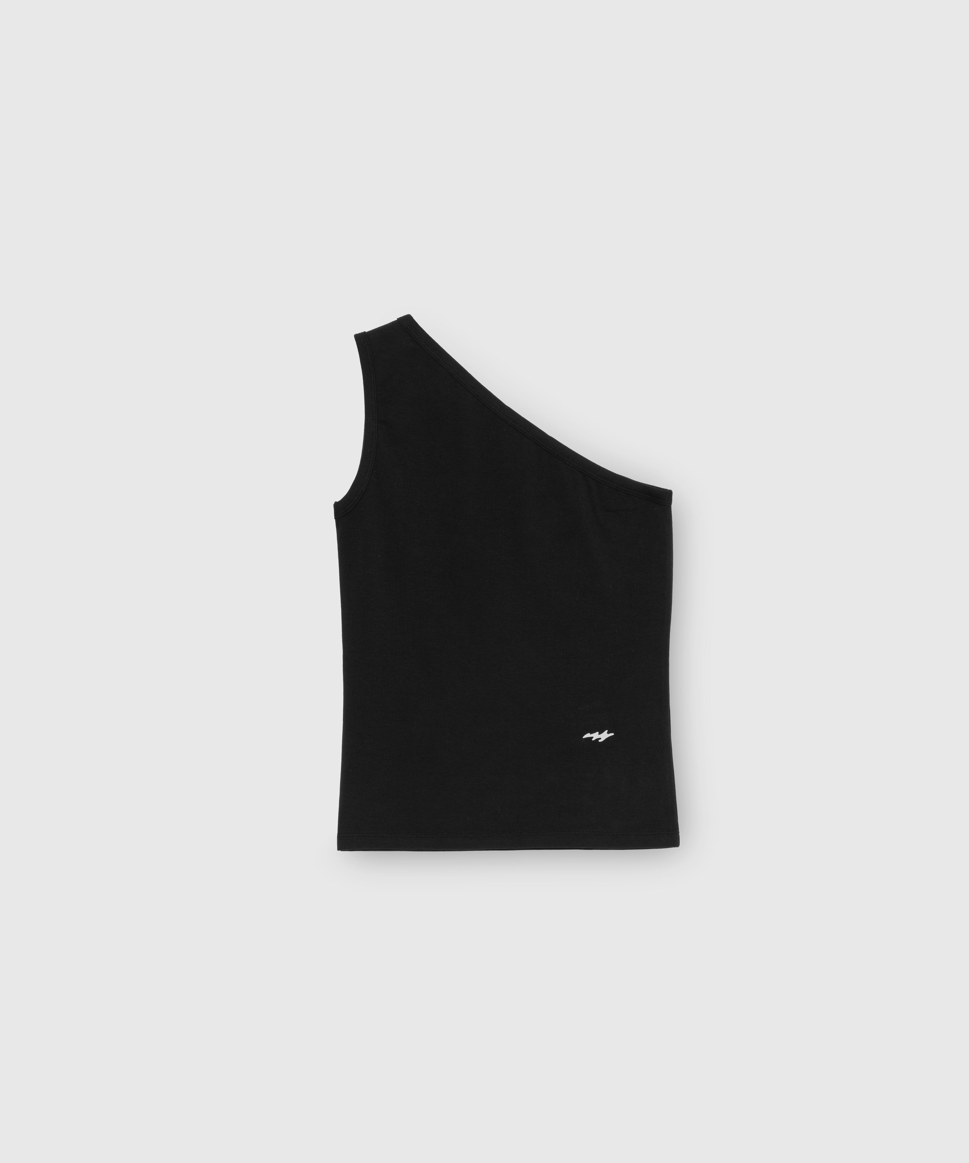 UNBALANCE SLEEVELESS SHIRTS_BLACK