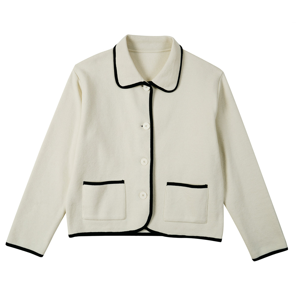 ラインニットジャケット / LINE KNIT JACKET_IVORY