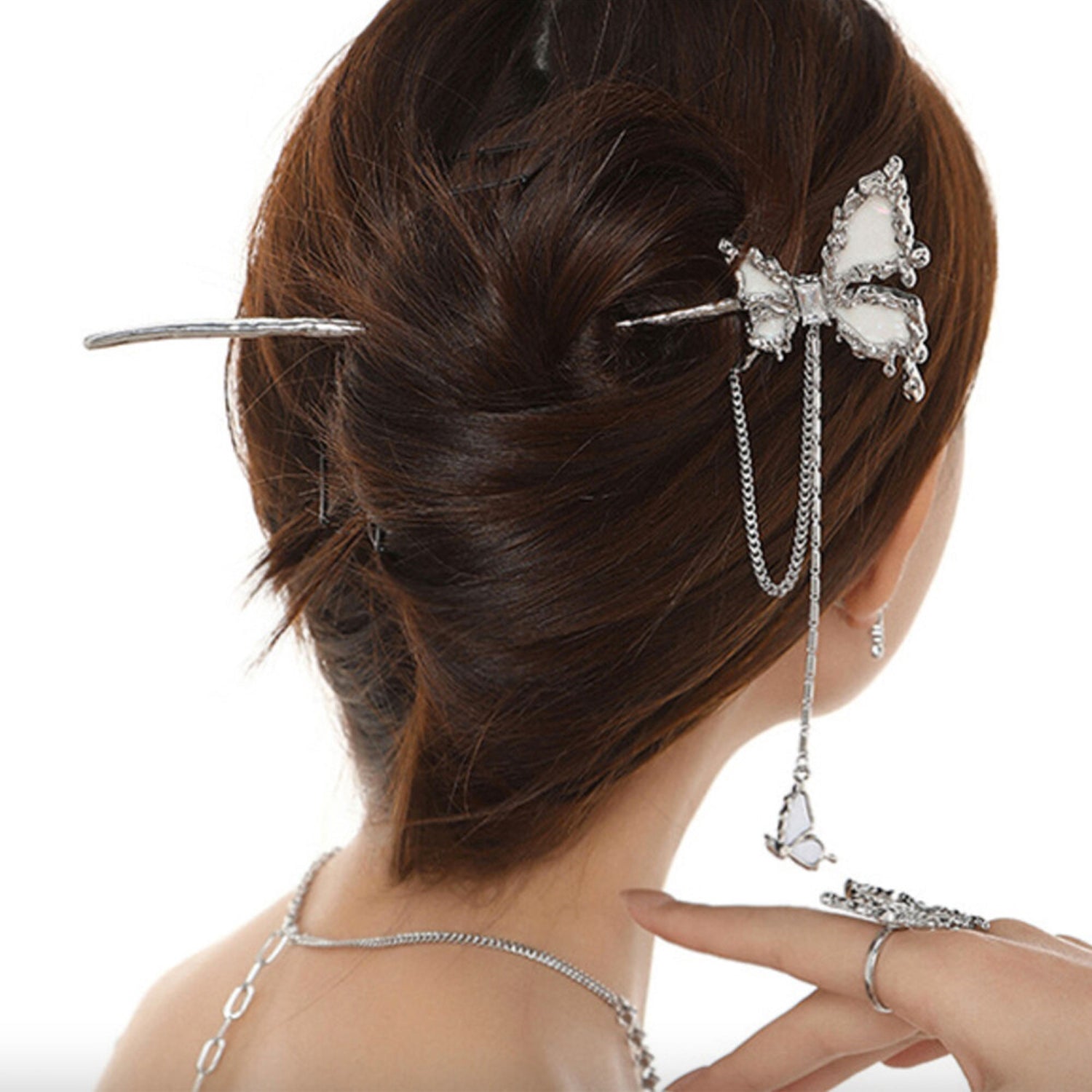 Pearl Butterfly Retro Drop Hairpin