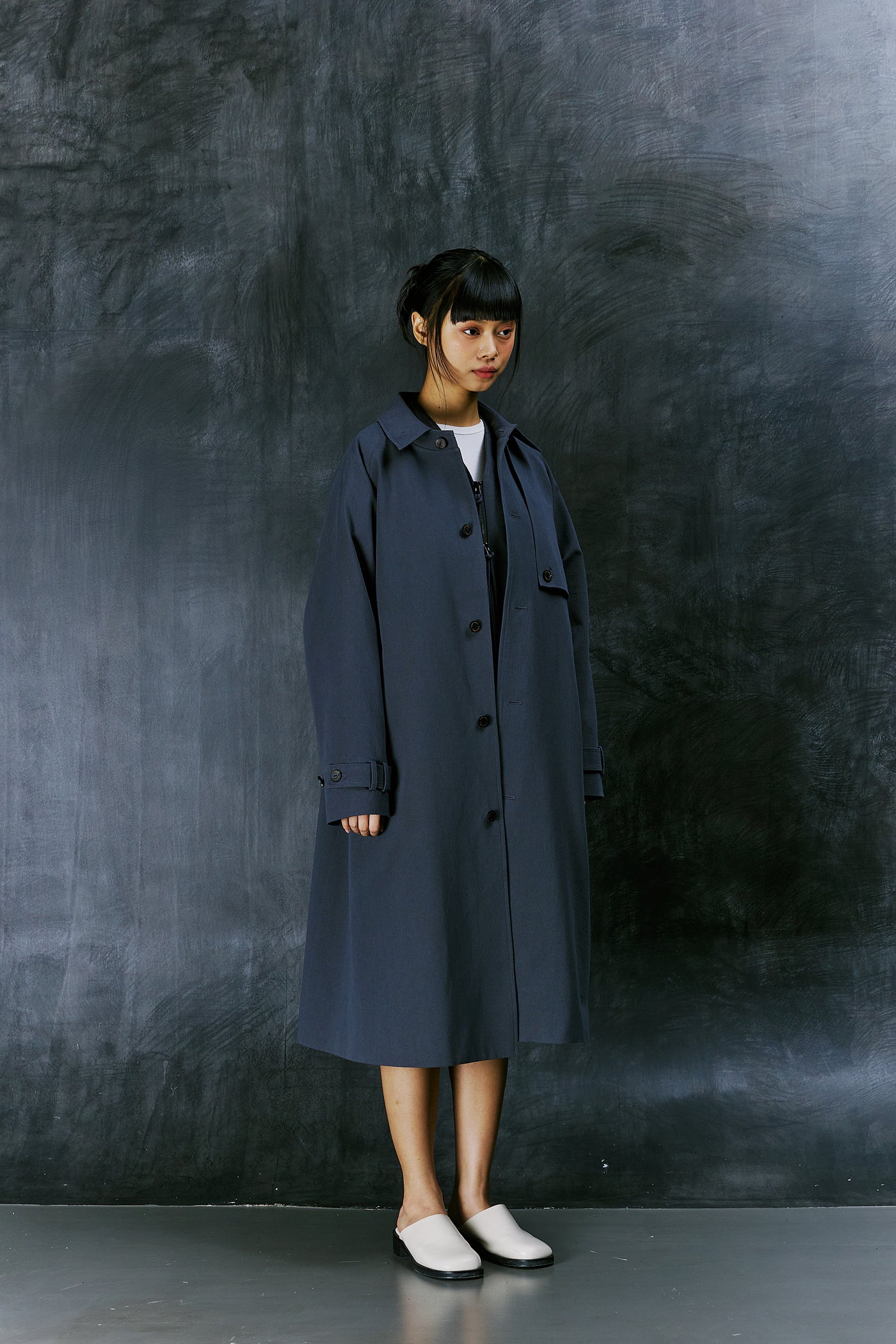 EARTH COTTON BALMACAAN COAT (Charcoal)