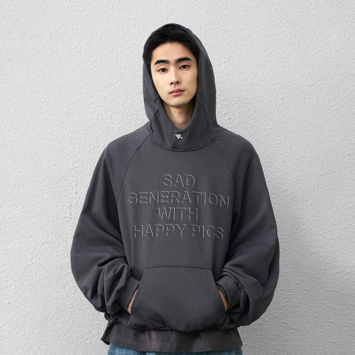 FMACM 23AW Letter Print Cropped Hooded Sweatshirt