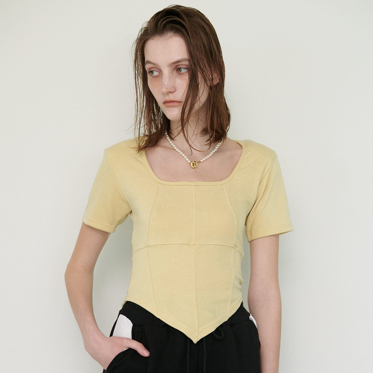 SQUARE T-SHIRT, YELLOW