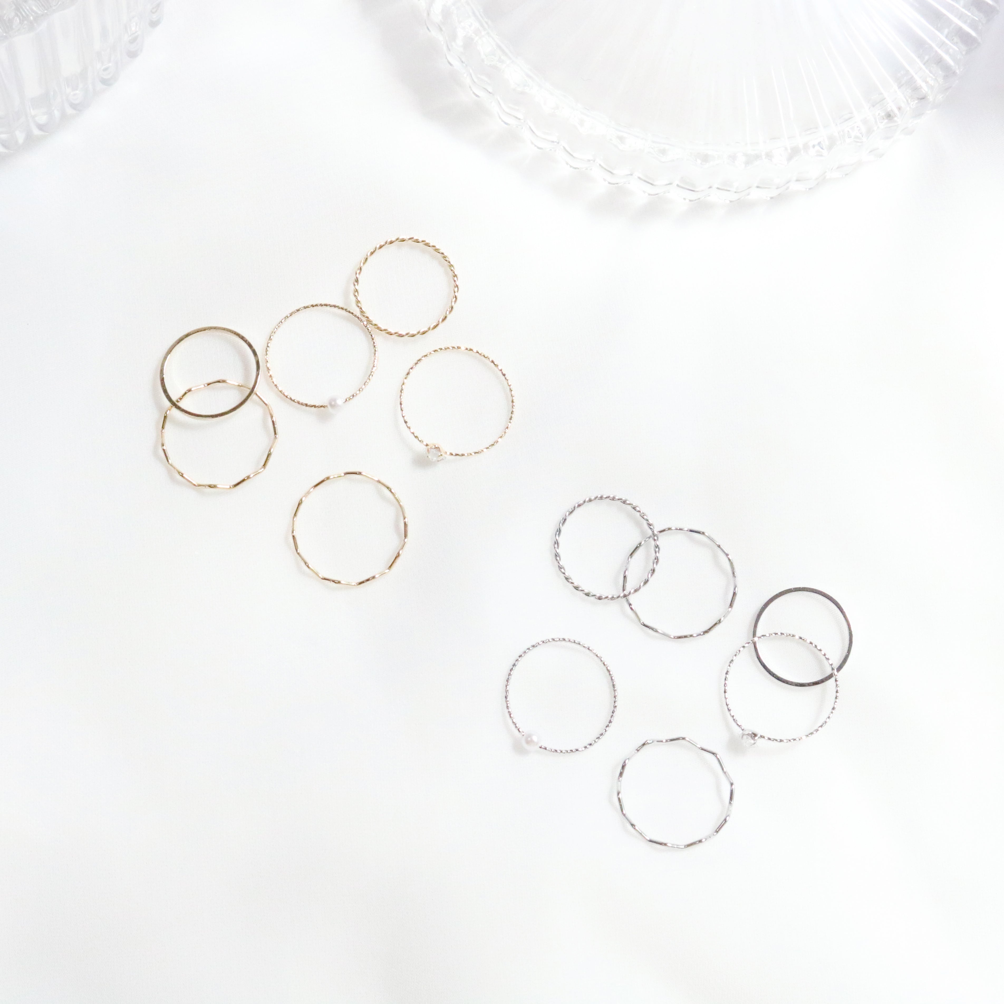 Daily layered ring 6 set (2 color)