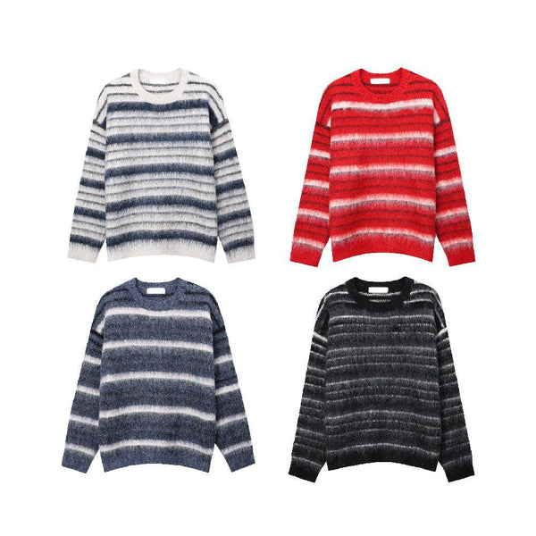 ASCLO Wool 60% Mohair Border Knit (4color)