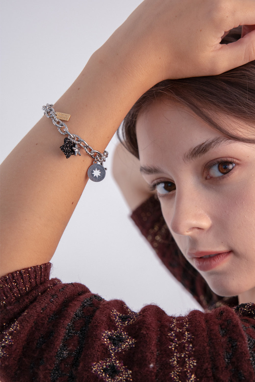[Unisex] Unique pendant with bold chain bracelet