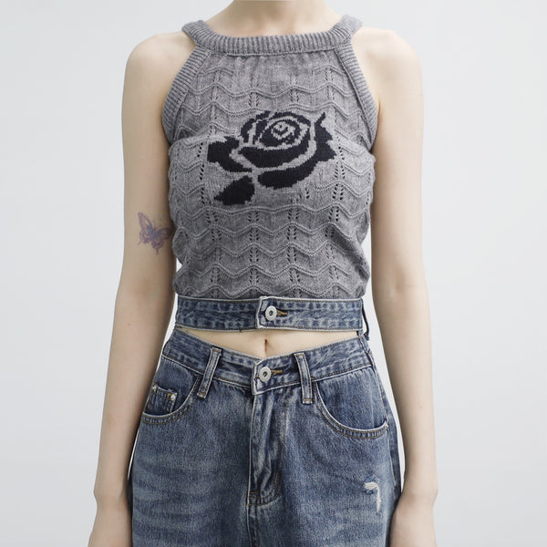 Marine Rose Knit Sleeveless