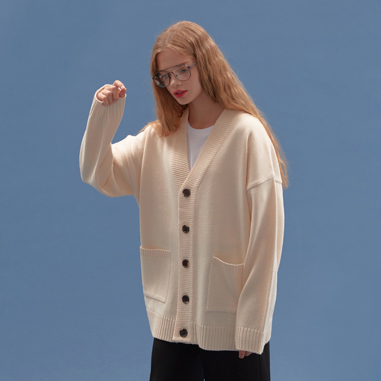 BASIC KNIT CARDIGAN_IVORY