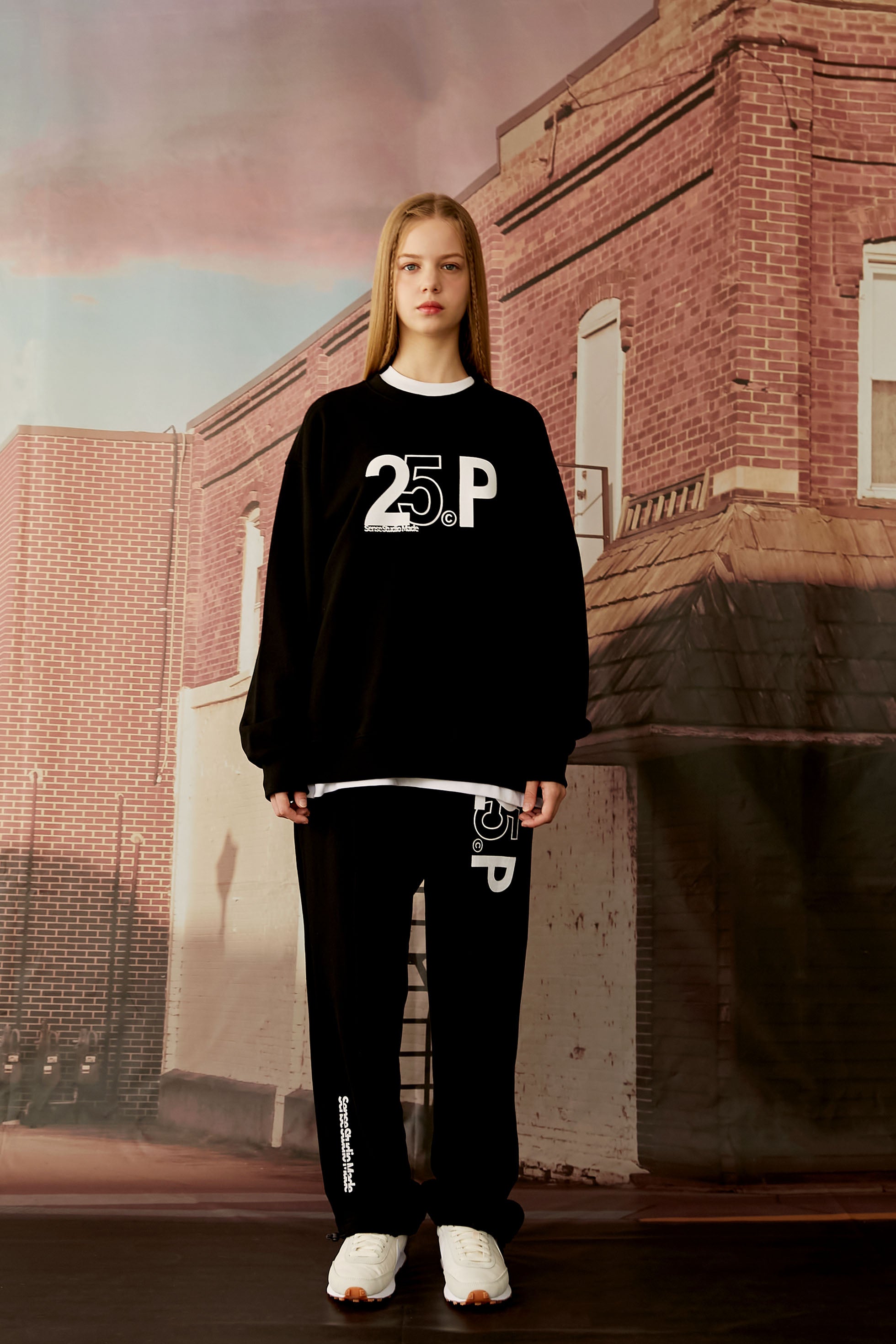 25P SENSE LOGO SWEAT PANTS_BLACK