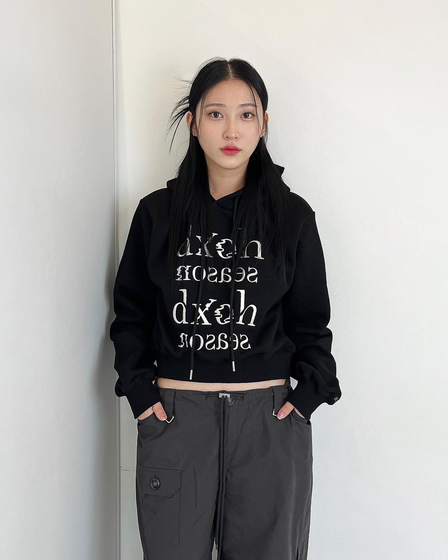 SEMI CROP SEASONS LOGO EMBROIDERY HOODIE