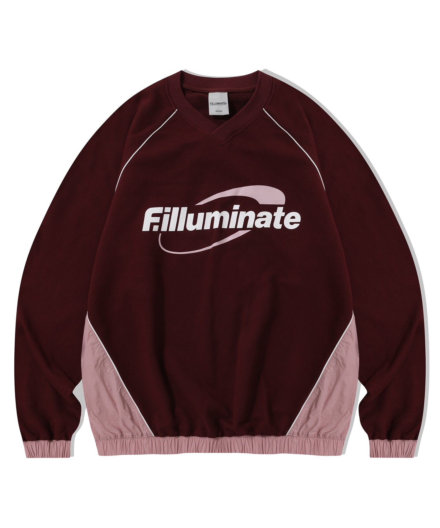 Piping Circle Logo Sweat Shirt-Wine