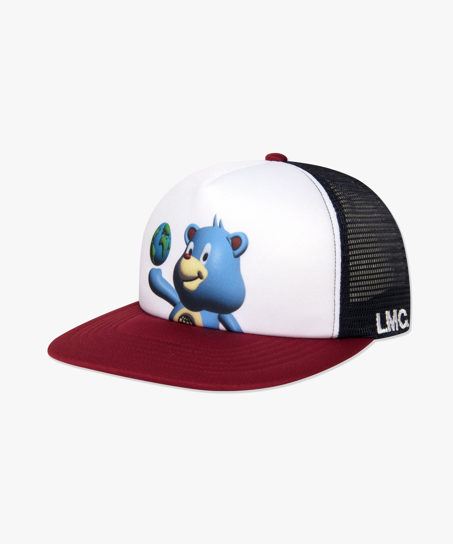 3D BEAR MESH CAP - BURGUNDY