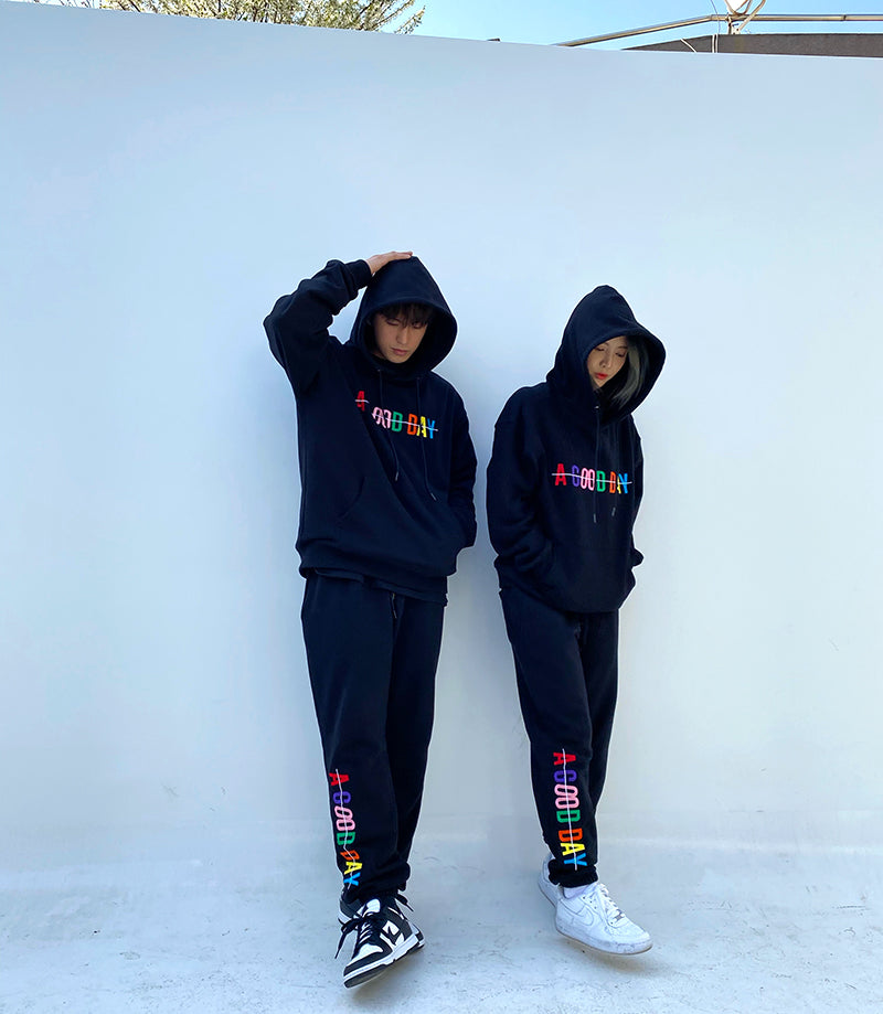 RAINBOW HOODIE (BLACK)