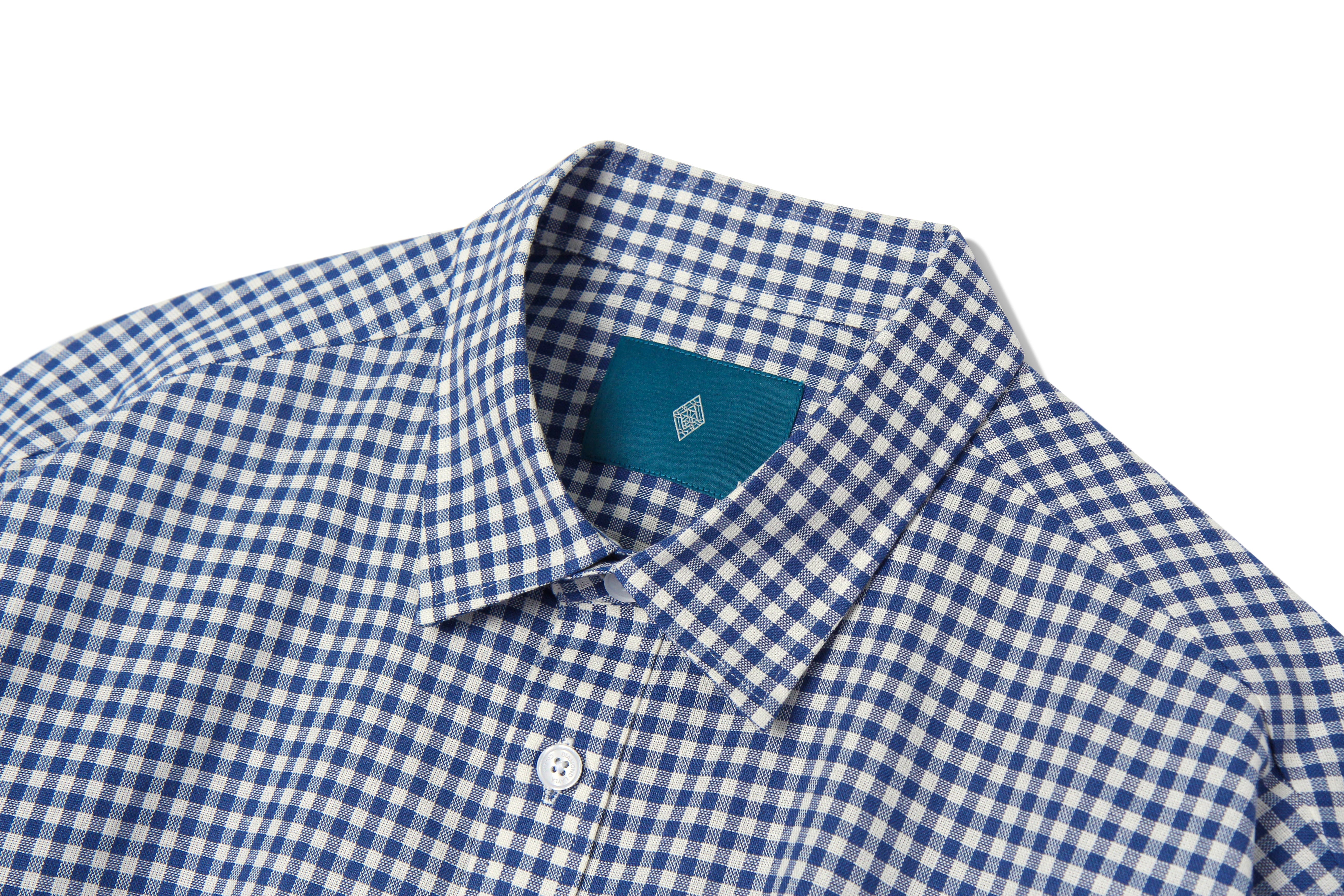 Gingham Check shirt S101 Blue