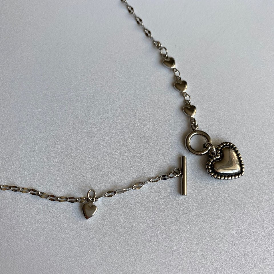 eh Unique Heart Surgical Toggle Bar Necklace