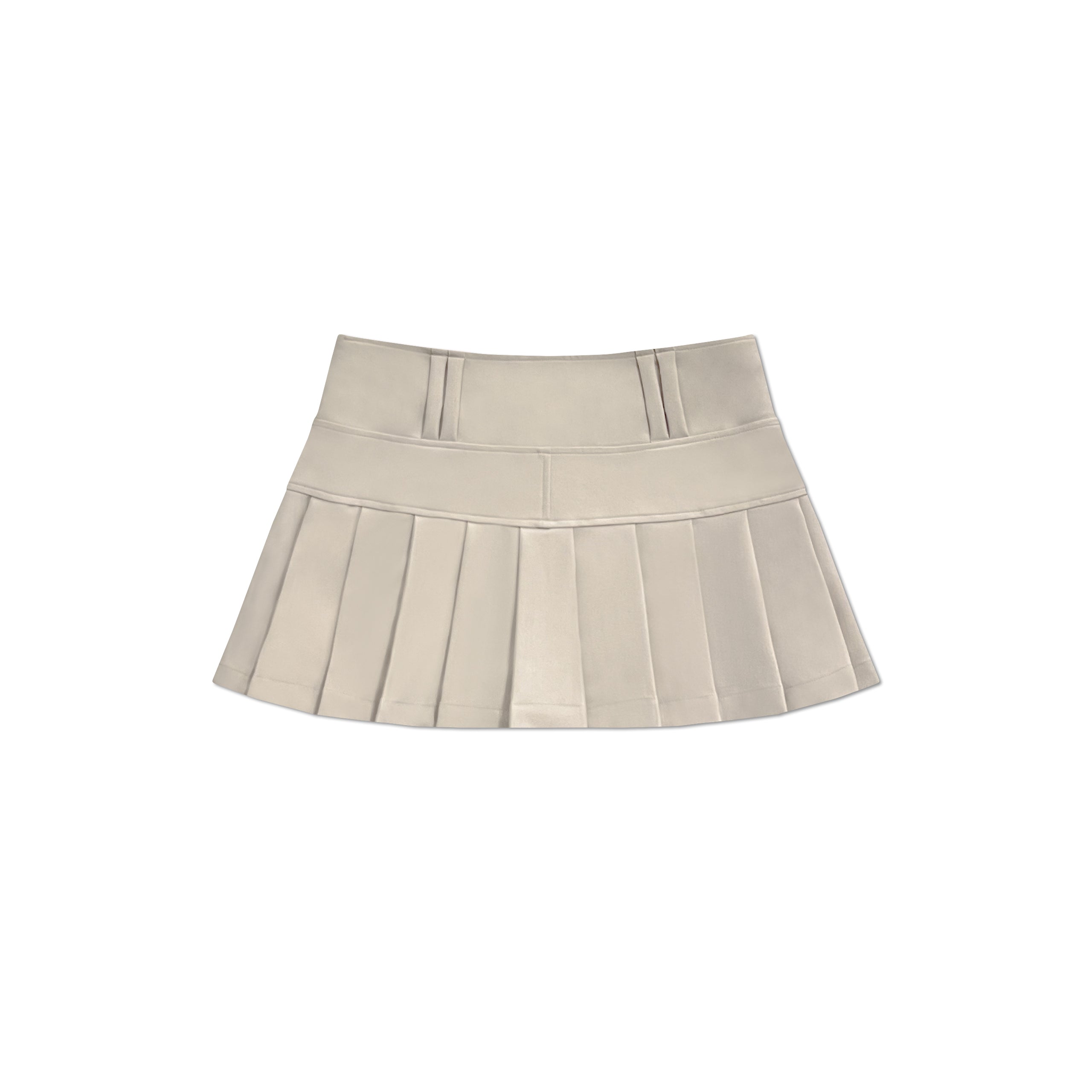 DVRK PRIVÉ LOW-RISE PLEATED MINI SKIRT - CREAM