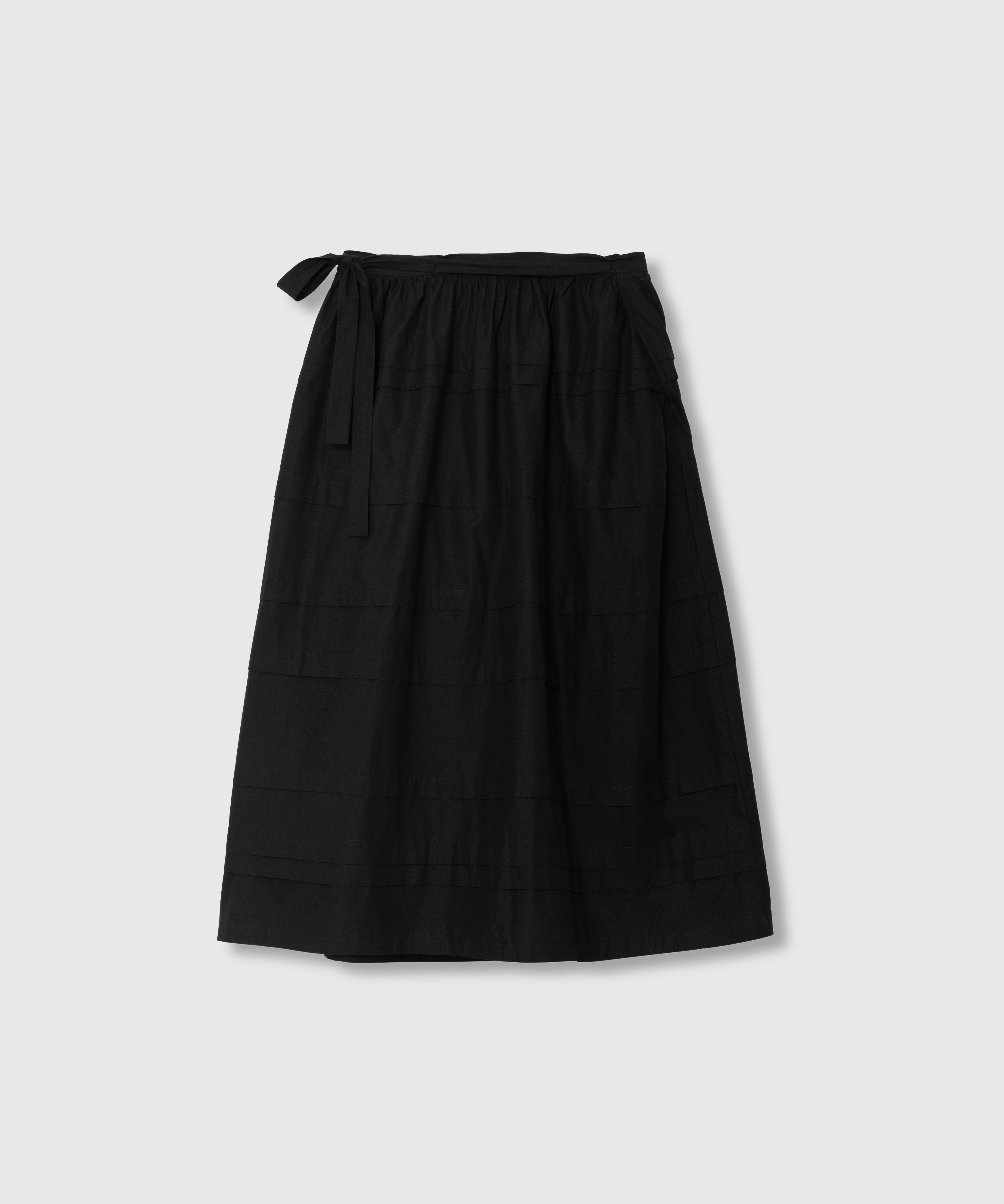 FRILL LONG SKIRT_Black