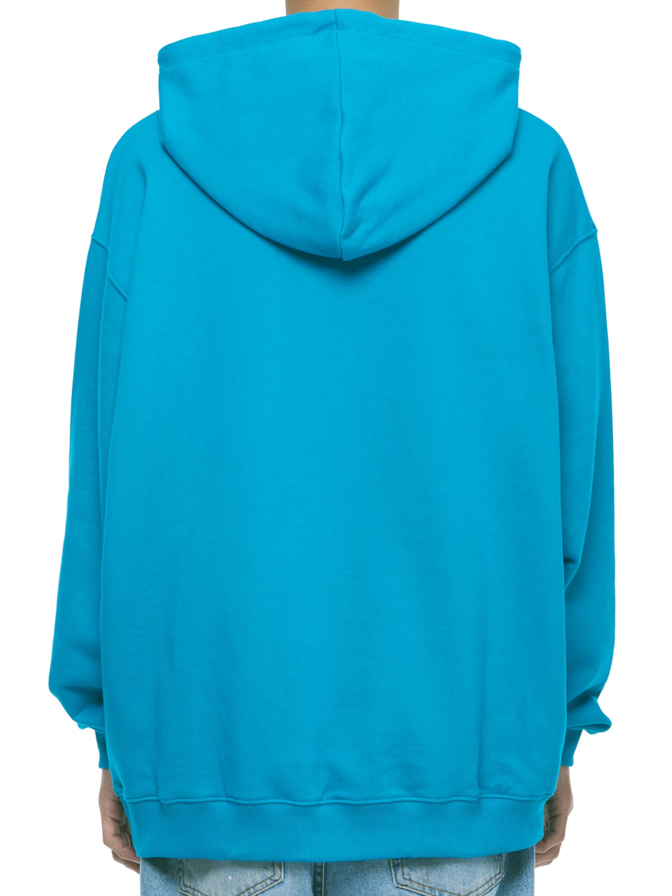 Double_Pocket Hooded Sweatshirt TURQUOISE