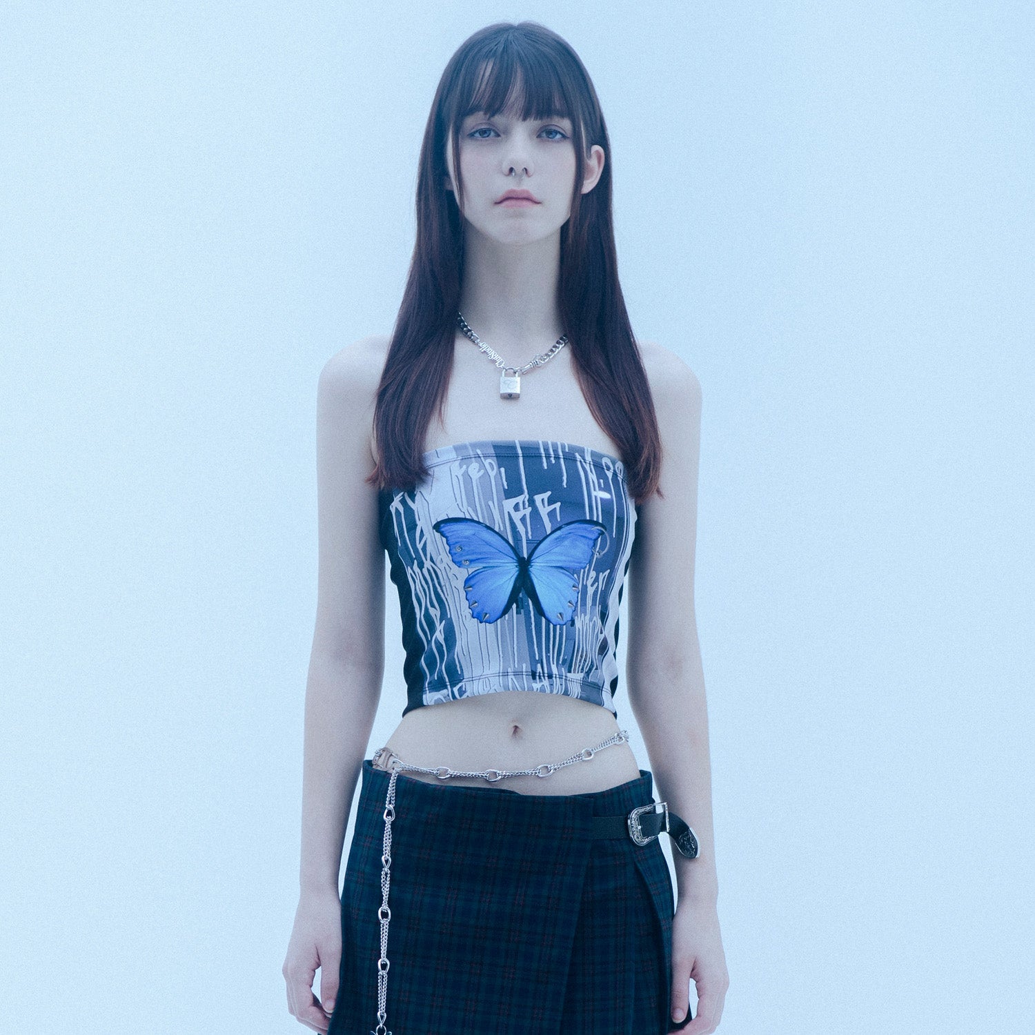 0 4 butterfly & pistol tube top