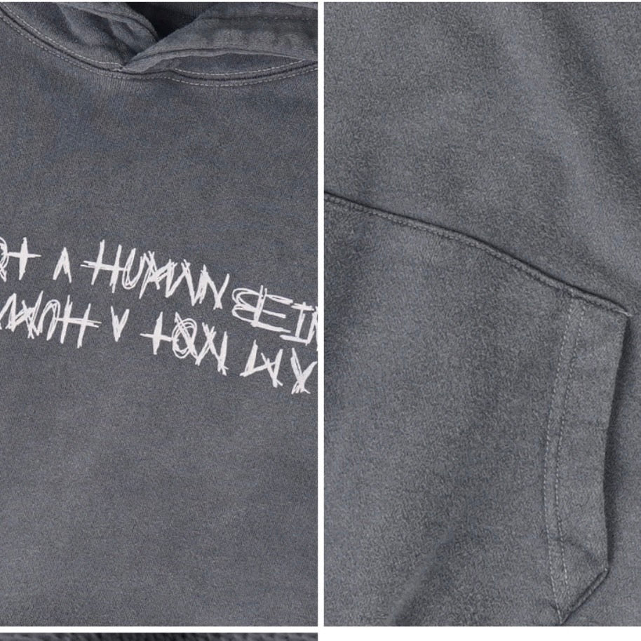 I AM NOT HUMAN BEGIN Faded logo hoodie （送料込）- ONEWILL