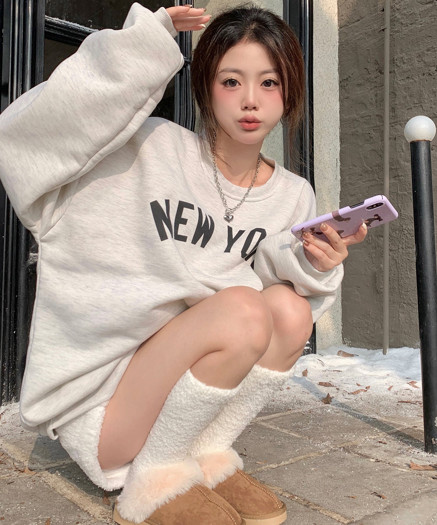 Geographical Name Sweat オーバーサイズ プルオーバー カレッジロゴ スウェット トレーナー