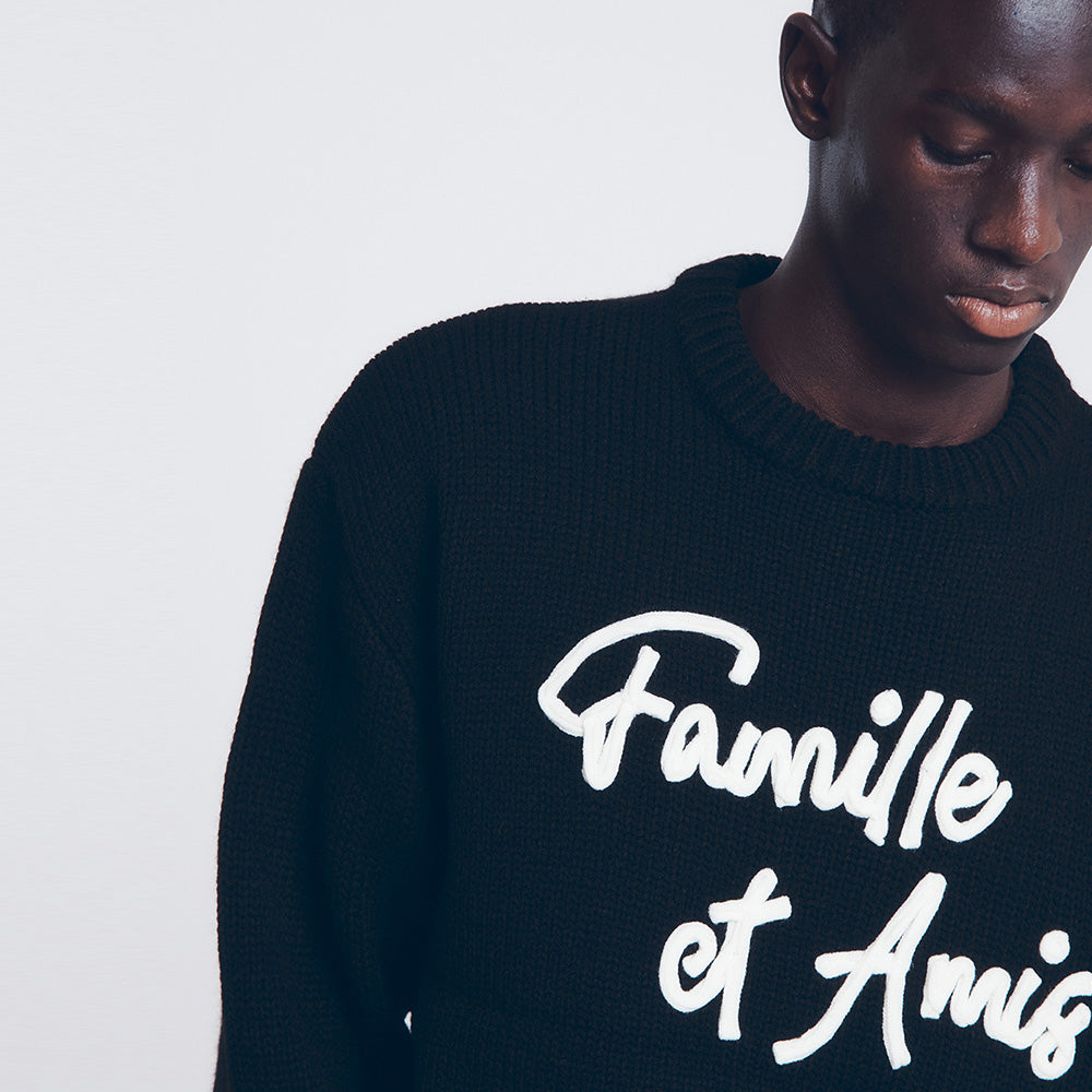 CRAFT SLOGAN KNIT SWEATER (BLACK)