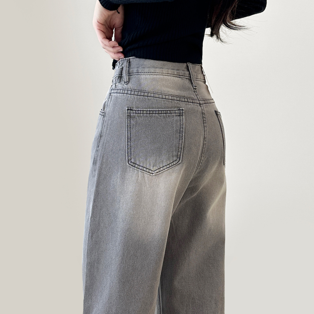 Cats denim wide pants